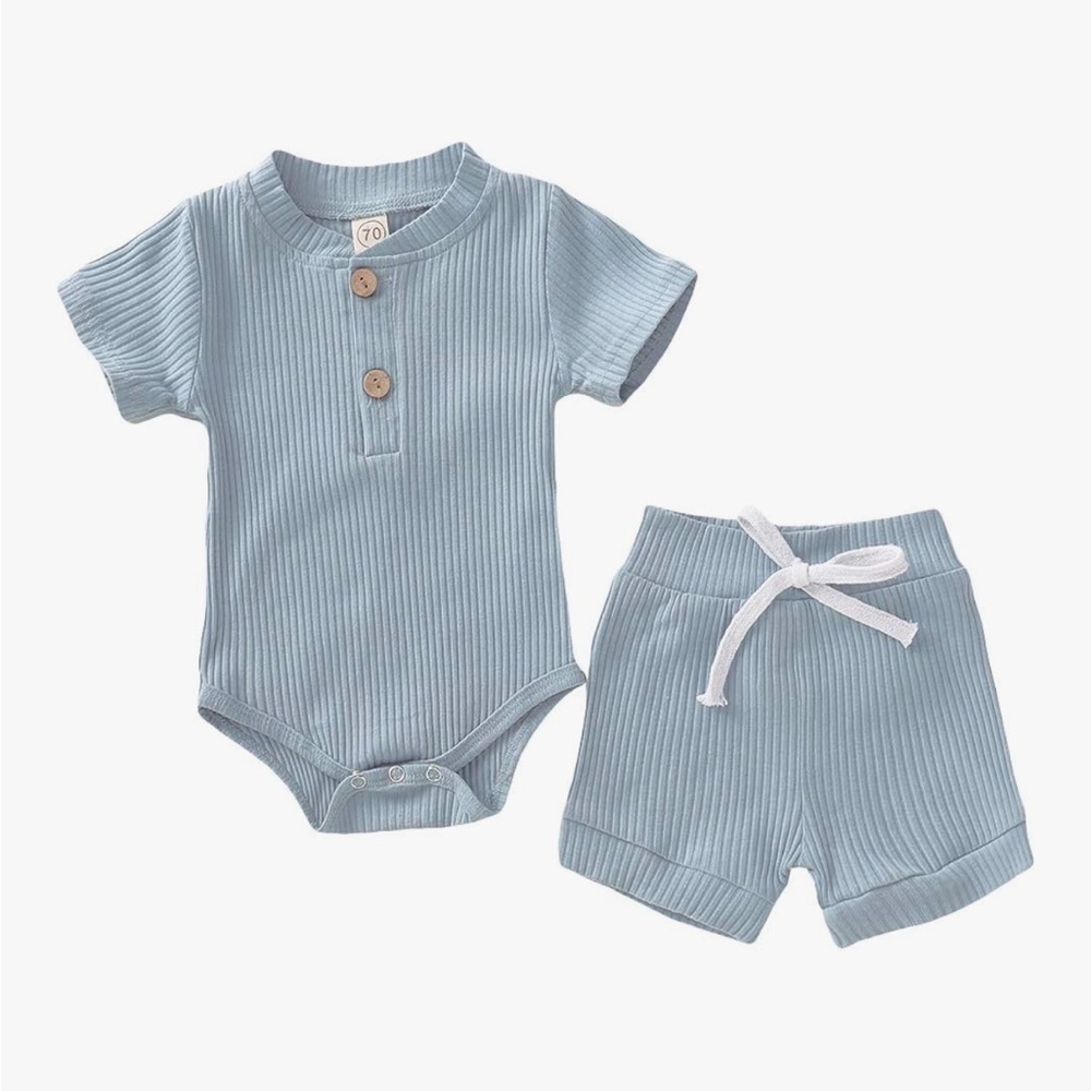 Light Blue Matching Baby Outfit